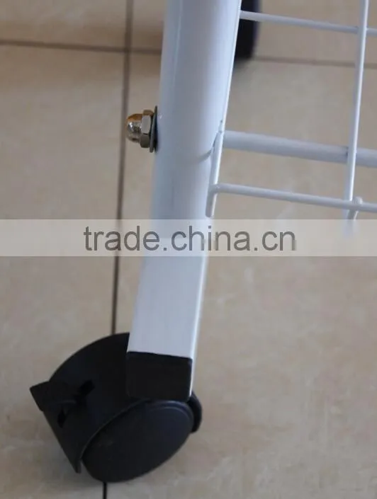 white chrome shoe display stand