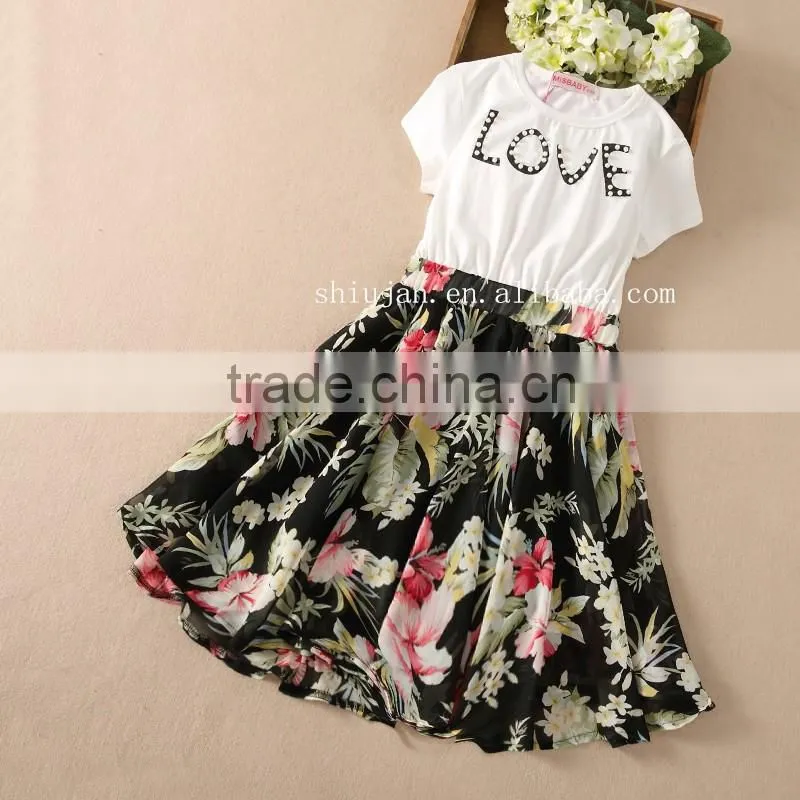 Custom fashion 100%cotton baby cloth girls Summer dress
