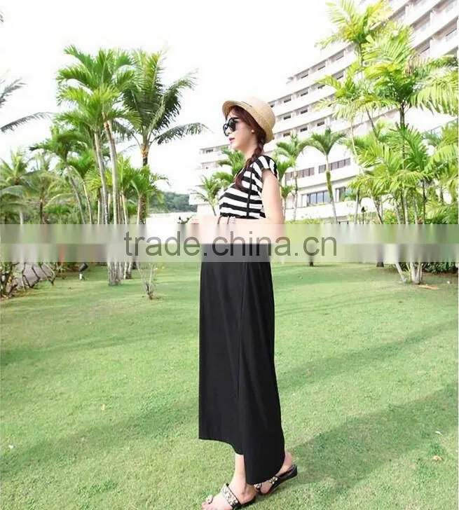 Slim Stripe Suspender Skirt Maternity Dresses Clothes For Pregnant Women