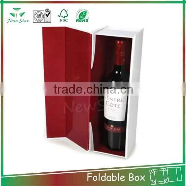 wine foldable paper box,wine rigid foldable box, packaging foldable box
