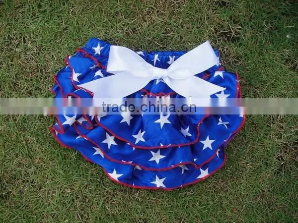 High Quality Cheap Baby Girls Stain Bloomer , Wholesale Various Style Infant Ruffle Bloomer With Bow Design