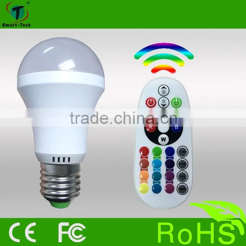 Factory wholesale products 9w 12w high lumen RGBW LED Bulbs with IR remote controlled and Color Changing lighting