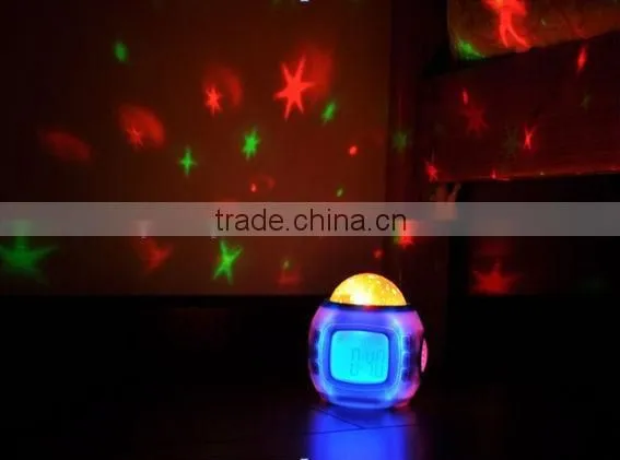 Novelty mini table clock,1 in 4 Digital 4-side Rotation digital alarm clock YF2606