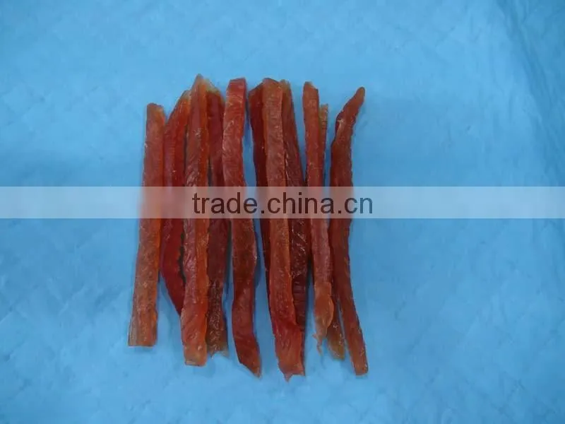 screwed chicken slice dog treats food/twist chicken strips pet snacks