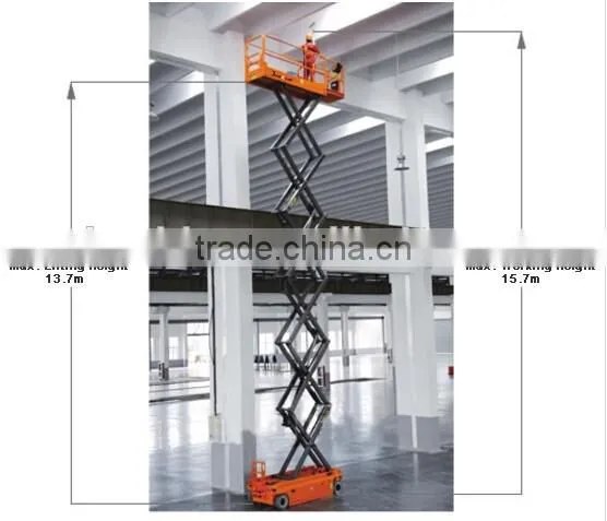 230kg CE ISO electric scissor lift self-propelled aerial work platform Jeakue JK01349