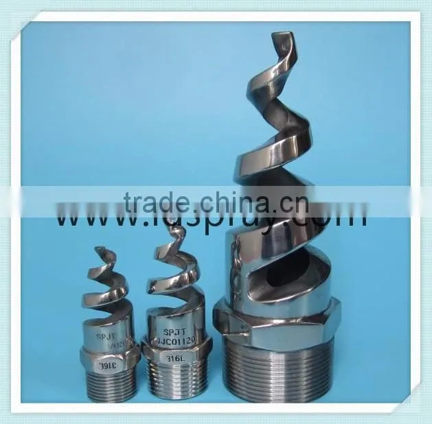Stainless steel or brass or PP plastic solid cone spiral water nozzle