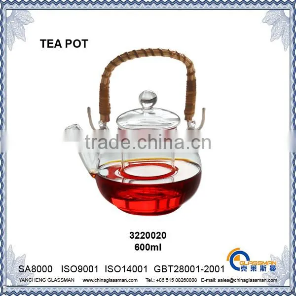 2015 New products clear borosilicate glass tea pot TP020