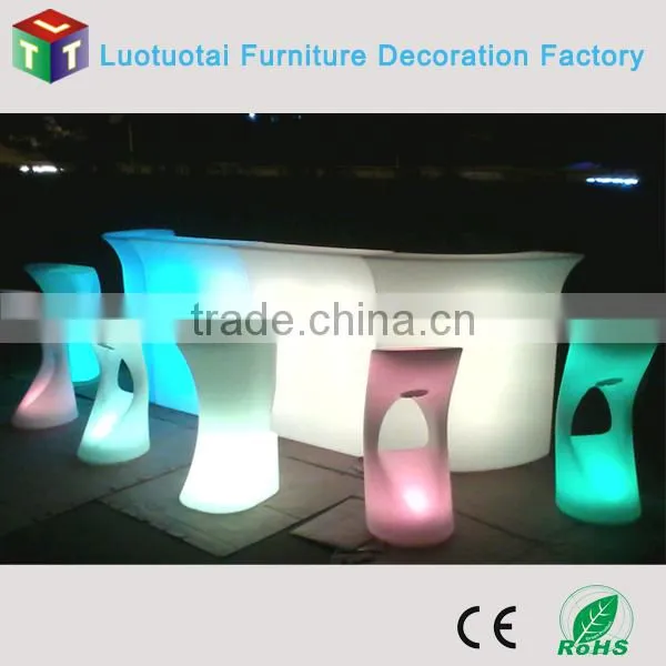 PE plastic LED Bar Chair with 16 color change