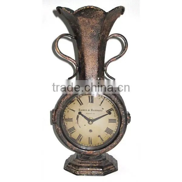 Metal Vase Table Clock