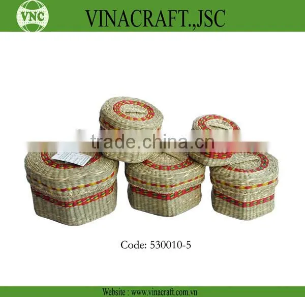 Round seagrass storage packaging box