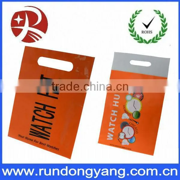 silvery colored plastic die cut bags for packing dress