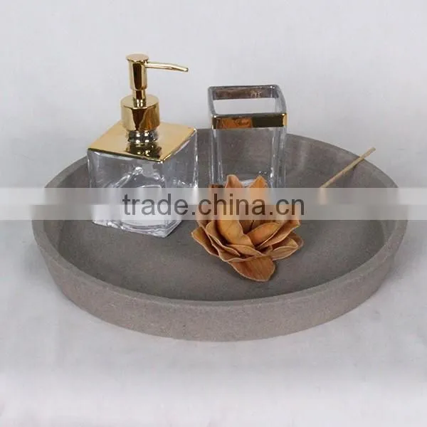 OEM Wholesale cheap oval cement concrete plate/ fruit tray with print
