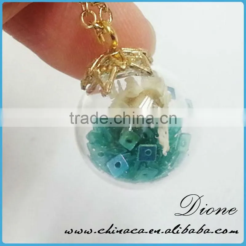 Real flower terrarium necklace , DIY glass globes , glass globe necklace