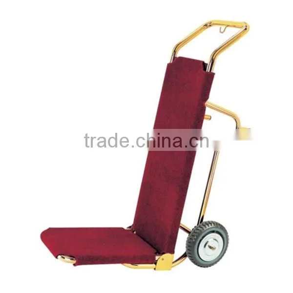 Stainless steel luggage trolley hand cart for hotel lobby XL-1