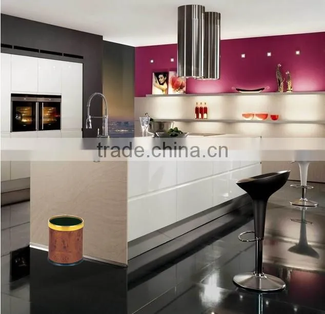 Indoor steel trash can/ Hot sale hotel guest room/living room dustbin/ Promotion garbage can GPX-25 Walnut