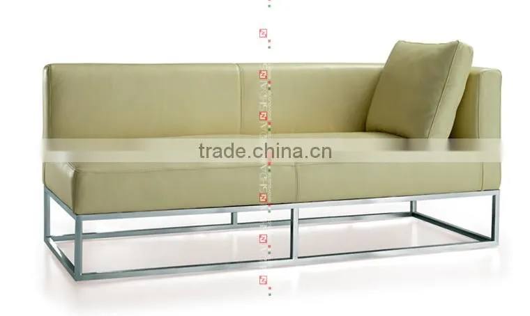 metal frame leather sofa, brown leather sofa, asian leather sofa 522