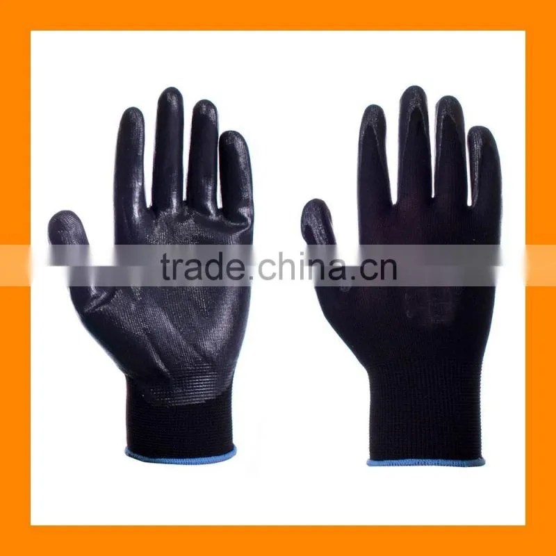 Chemical Resistant Smooth Nitrile Fully Dipped Grip Sandy Nitrile Palm Double Coated Work Gloves