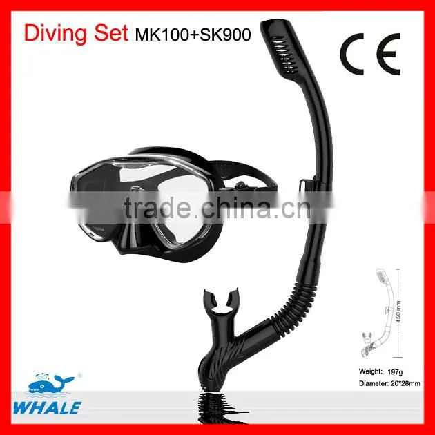 Hot CE approval Adult Snorkelling set,Silicone Diving Mask, Dry Snorkel(MK100+SK900)
