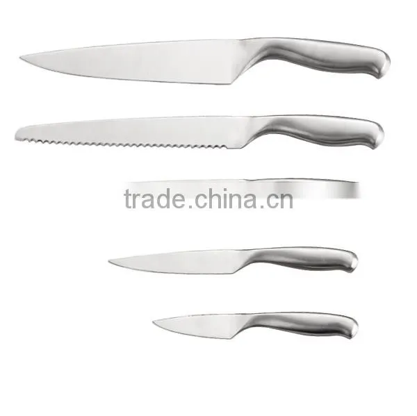 Full stainless steel kitchen knife set with Anti slip handle