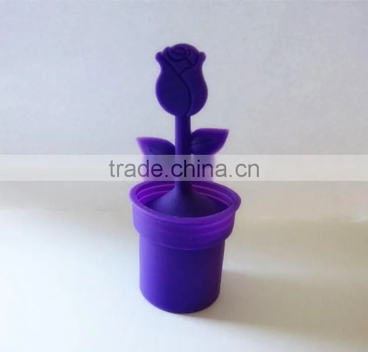 Rose shape silicone Tea Infuser,silicone Stainless Steel Tea Infuser