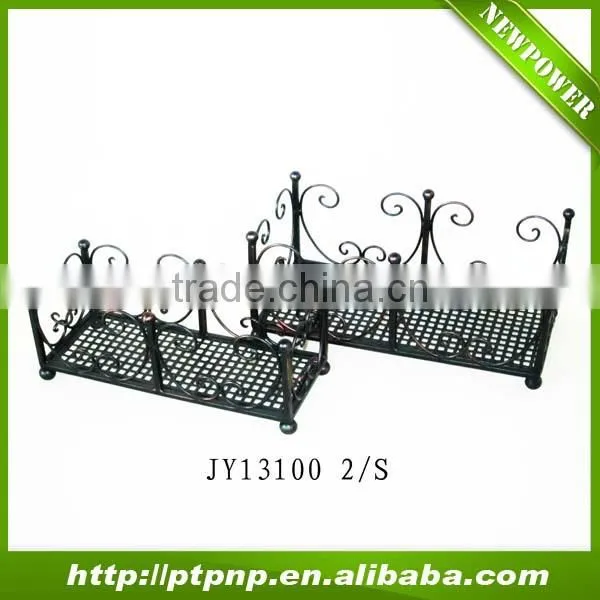 Cheap Home and Garden metal Black flower basket