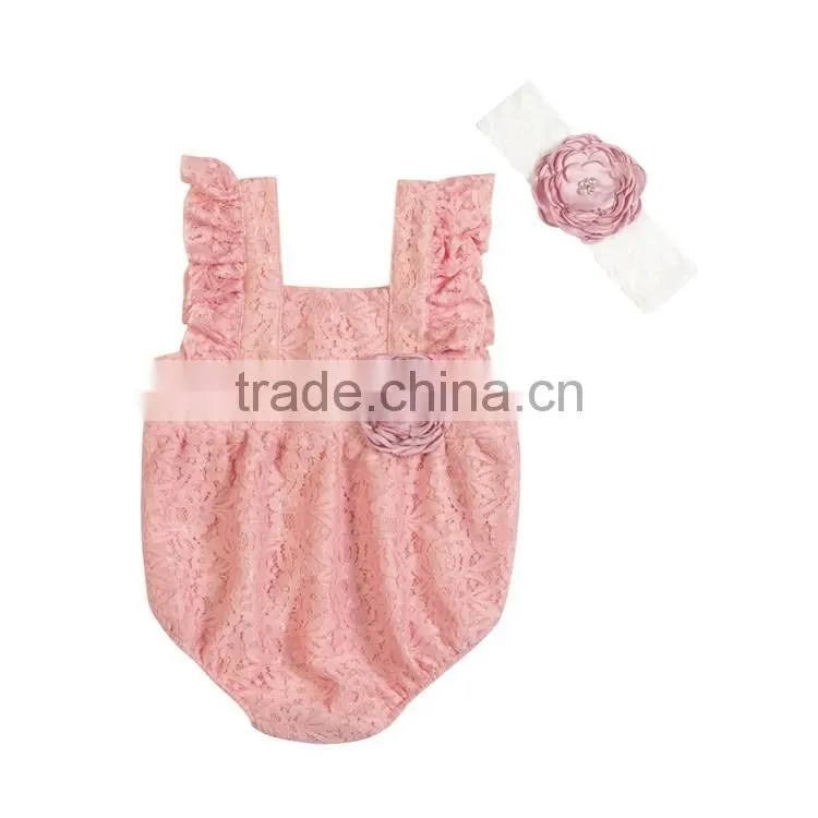 Hot sale in market ! baby romper with headband ! 2017