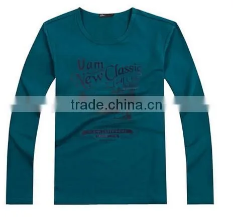 Men's boutique clothing long sleeve t shirt 100% cotton with printing in spring or autumn range