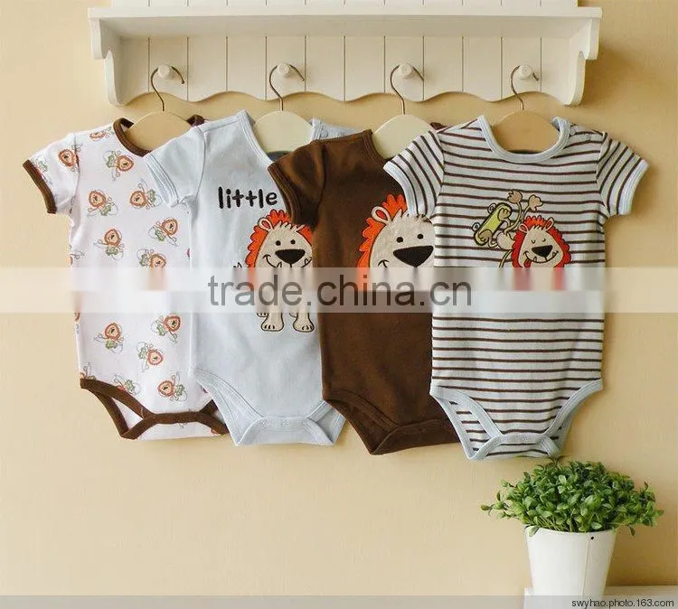 baby clothes cotton embroider short sleeve bodysuit