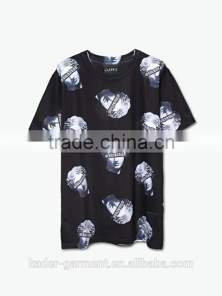 High Quality Full Sublimation T shirt with Statue Digital Print T shirt for Unisex