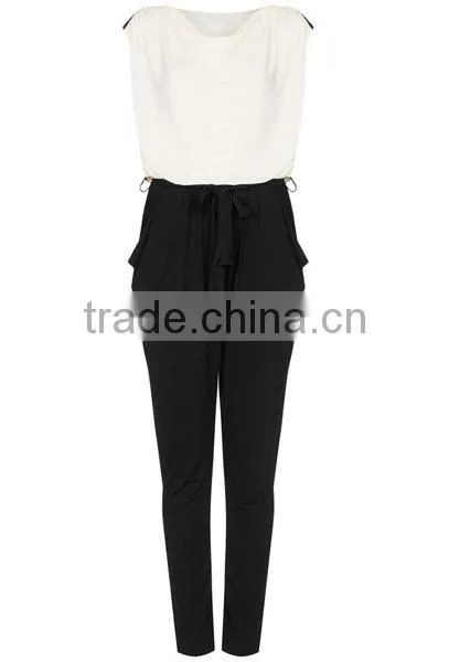 Long Black Pants Design Ladies Formal Jumpsuit