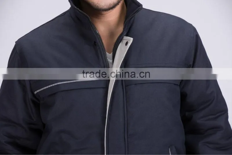 Industrial hi-vis workers safety clothing with reflect light winter cotton coat