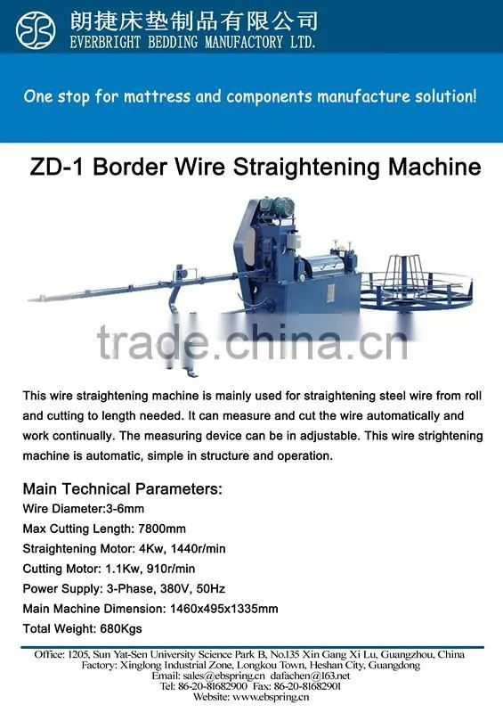 Easy Operation Border Wire Straightening Machine
