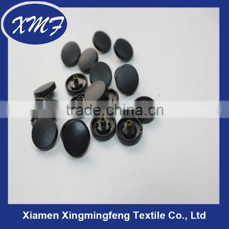Wholesale black plastic snap button with metal shank