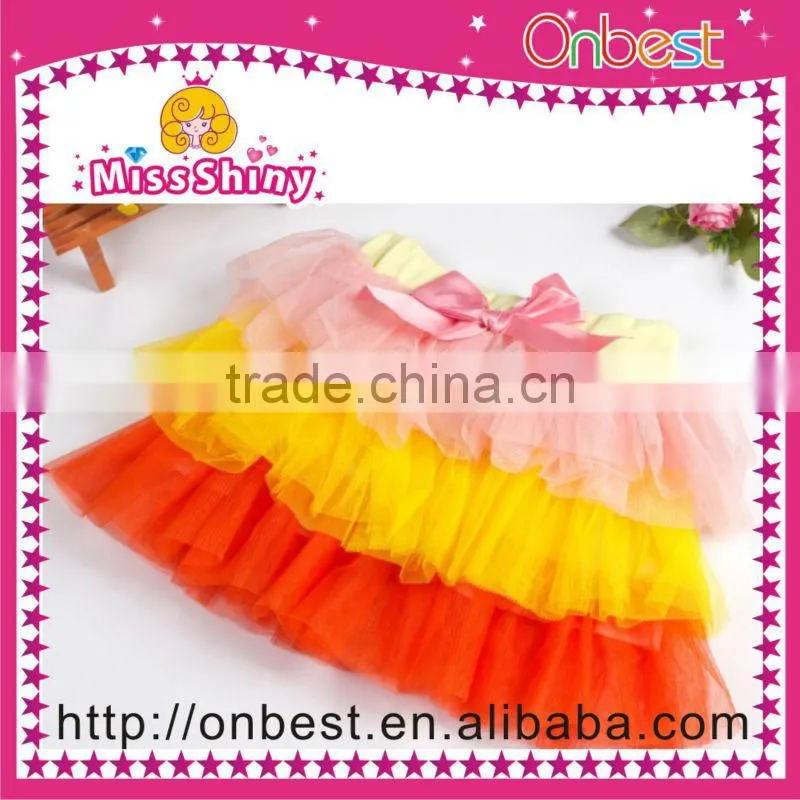 Hot selling beautiful pink bow cake/ ballet /petty skirt/ tutu /dress 3 layer color wholesale.