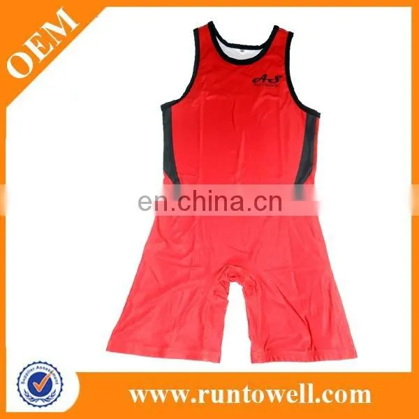 Lycra Custom Hight Cut Sublimation Wrestling jersey