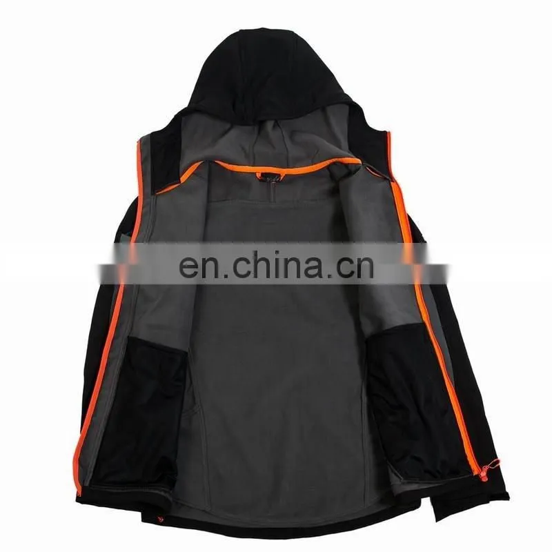 Breathable Hiking Jacket Men's Water Resistant Hooded Softshell Jacket