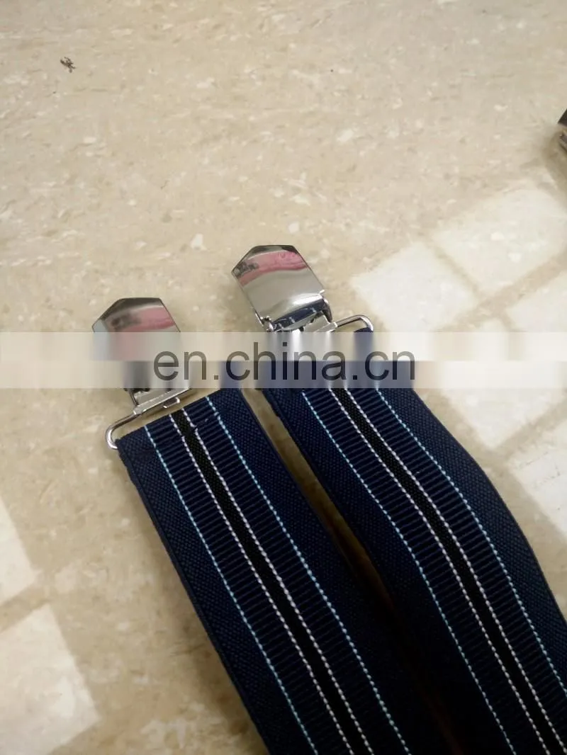 Fashion high quality 4 heavy clips mens suspenders x back adult suspenders