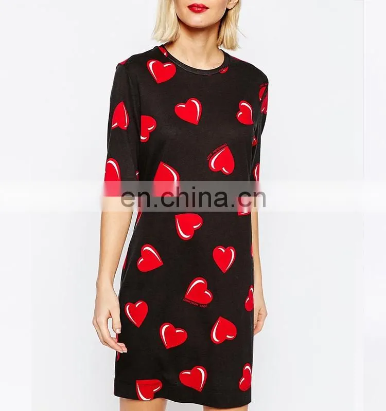 Top quality long sleeve cotton mini dress latest designer one piece girls party dresses