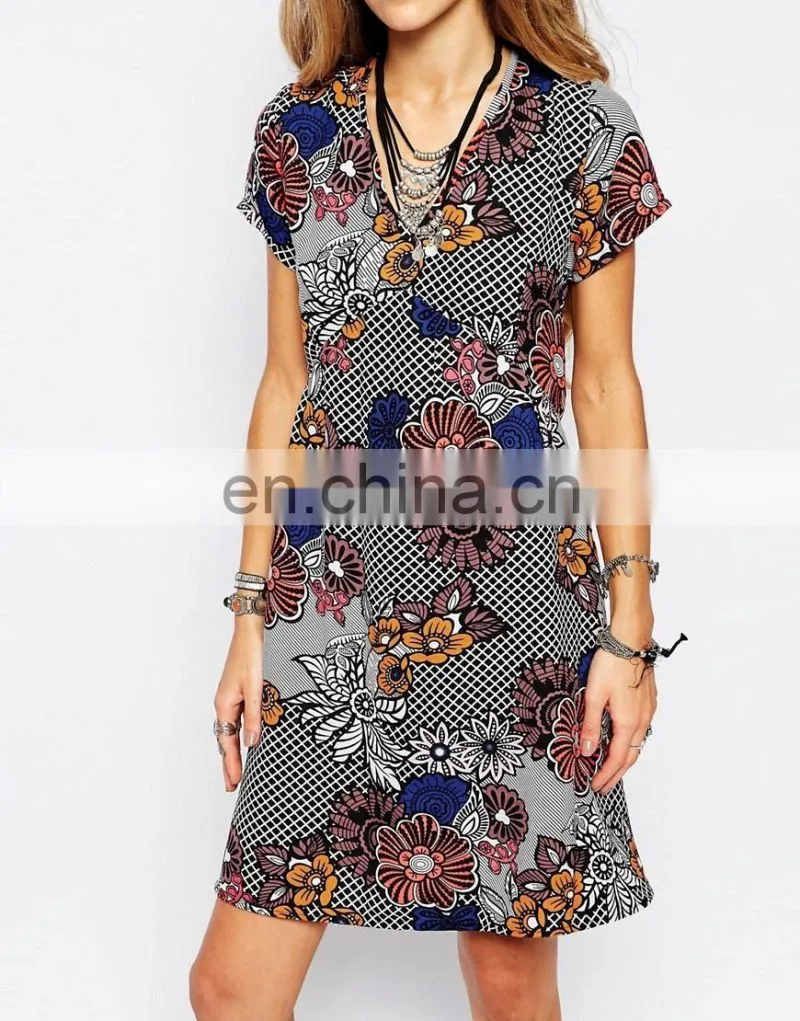 New arrival summer women dress printed women one-piece dress