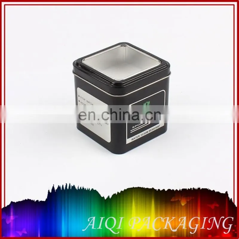 Square gift tin box for watch