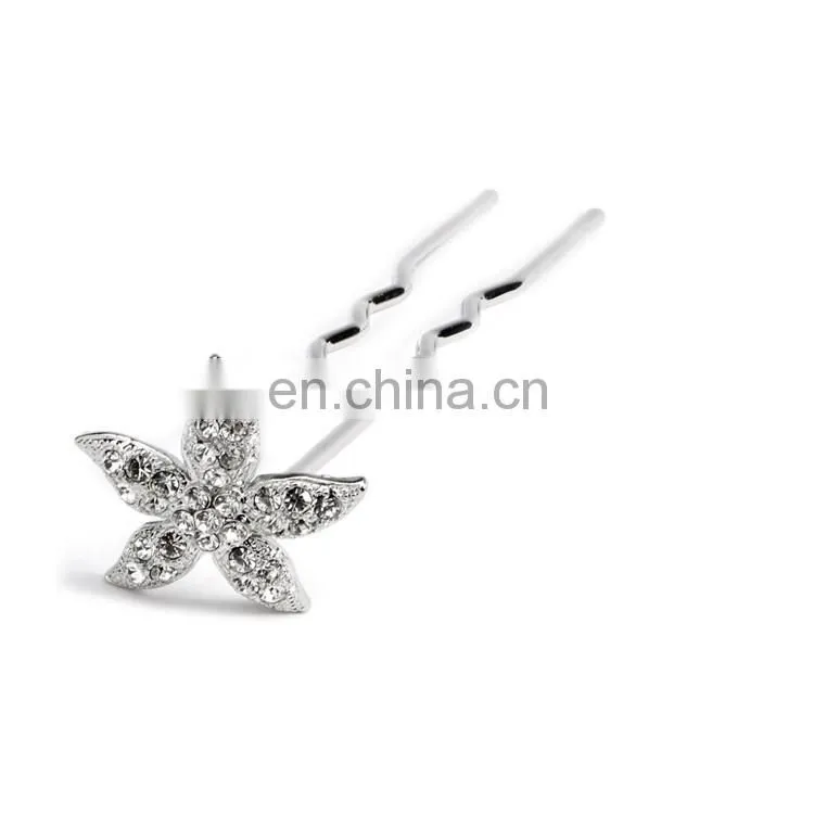Popular customizable fashion rhinestones metal hair pin for women