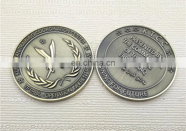 Custom 3D gold souvenir medallion metal challenge coin