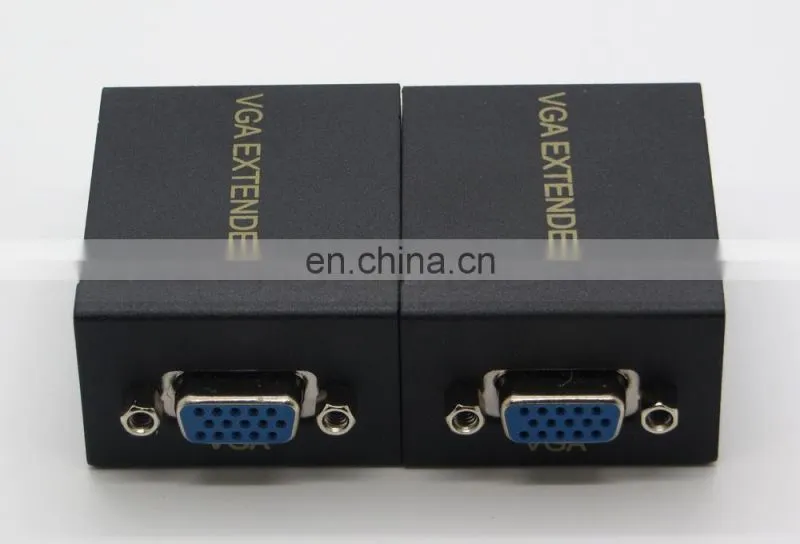 60M VGA Extender Repeater Adapter over Single RJ45 Cat 5e Cat6 Network Cable Support 1080P Full 3D 1 Transmitter + 1 Receiver
