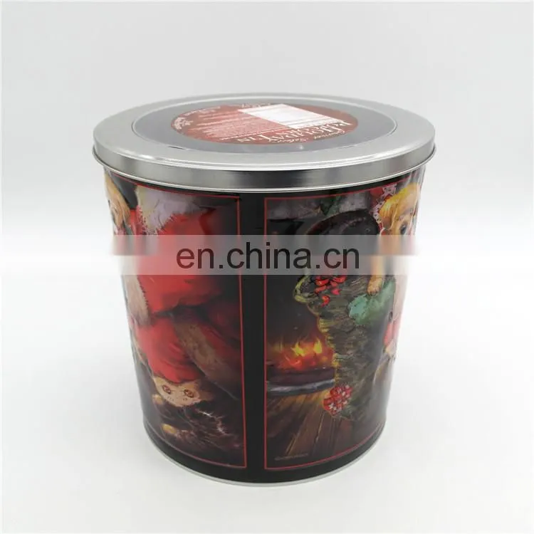 Durable food safe hot saled wholesale popcorn tin can bucket