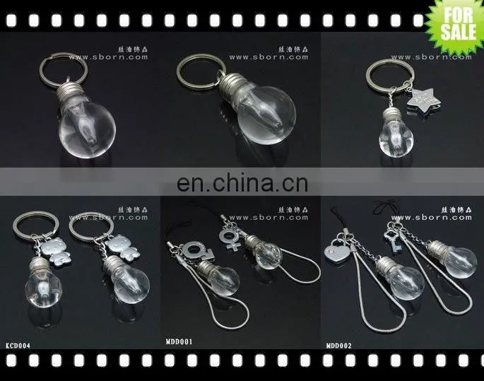 Mini LED Rainbow Colorful Flash light Bulb Keychain