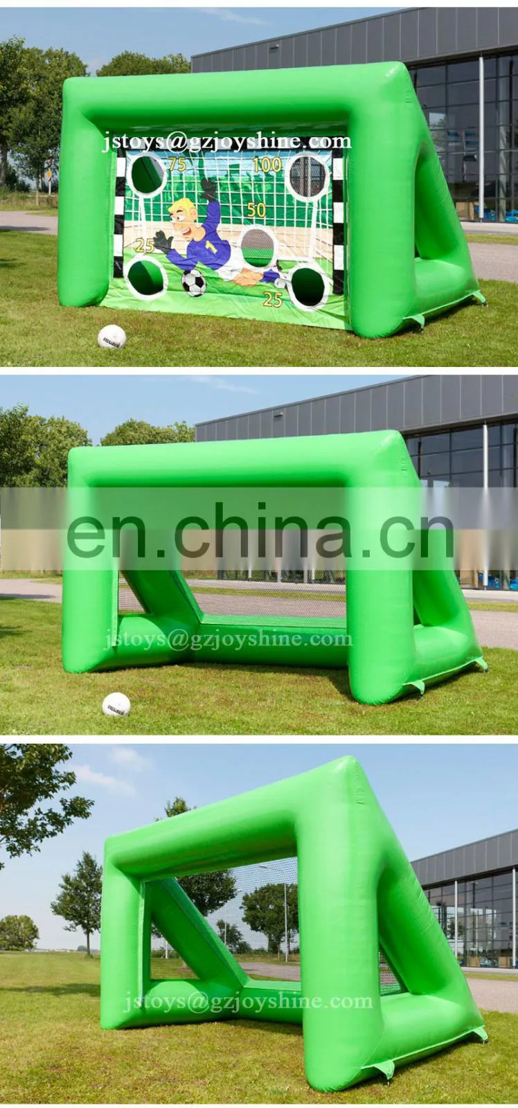 Just Fun Soccer Shootout Game Portable Inflatable Football Shooting Target Post Gate Inflatable Football Goal For Sale