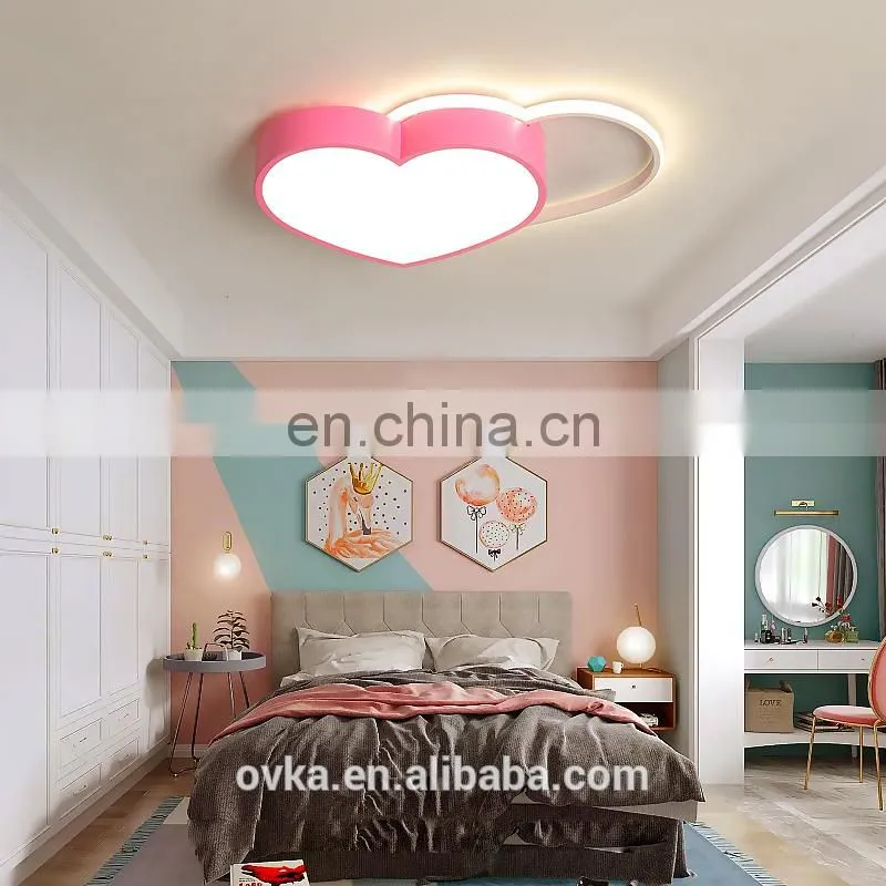 Simple living room ceiling lamp creative children's room bedroom lamp LED modern personality pink light