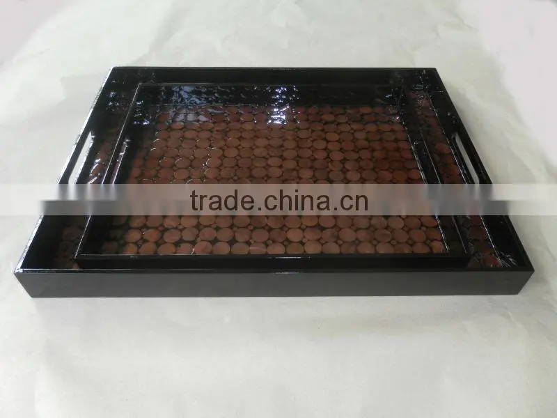 Lacquer tray, mother of pearl tray, square tray