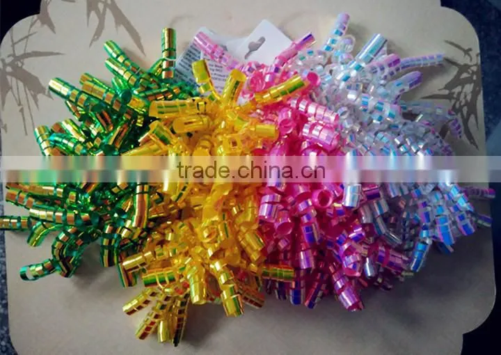 Apple Green Iridescent wrapping ribbon curly bow for Holiday decoration/Halloween and Easter decorations