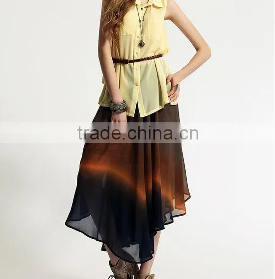 2013 fashion hot selling girls chiffon long skirt